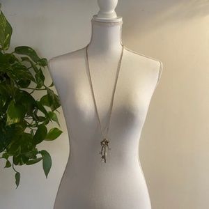 Long Gold Necklace With Key Pendants
